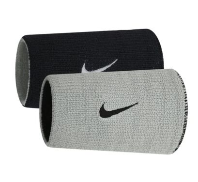 Frotki tenisowe Nike Dri-Fit Home and Away Wristbands czarno-szare