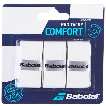 Owijki tenisowe Babolat Pro Tacky Comfort białe