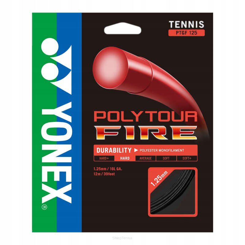 Naciąg tenisowy Yonex PolyTour Fire 12m 1,25 czarny