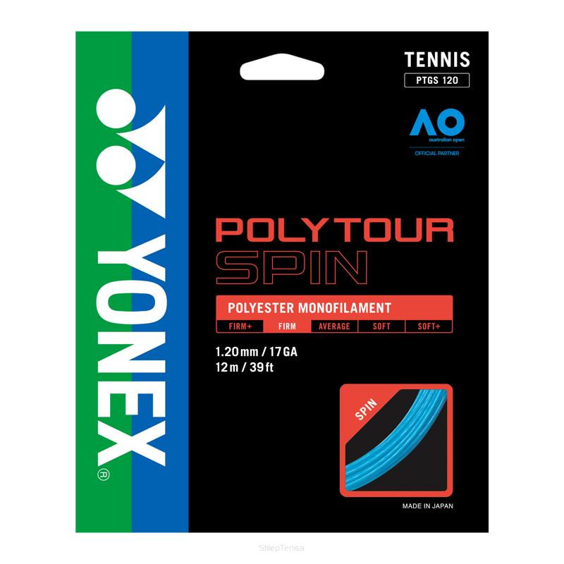 Naciąg tenisowy Yonex Poly Tour Spin 1.20 - niebieski 