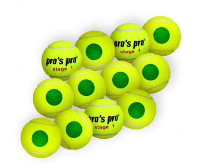 Piłki tenisowe Pro's-Pro juniorskie zielone 12 sztuk