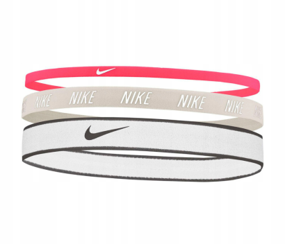 Opaski na głowę Nike Mixed Headbands beżowo-różowe x3