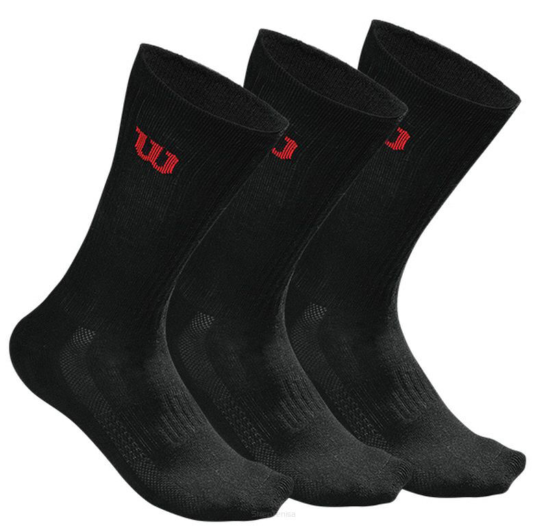 Skarpety tenisowe Wilson Crew Sock 3P czarne