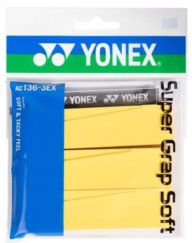 Owijki wierzchnie tenisowe Yonex Super Grap Soft 3P żółte